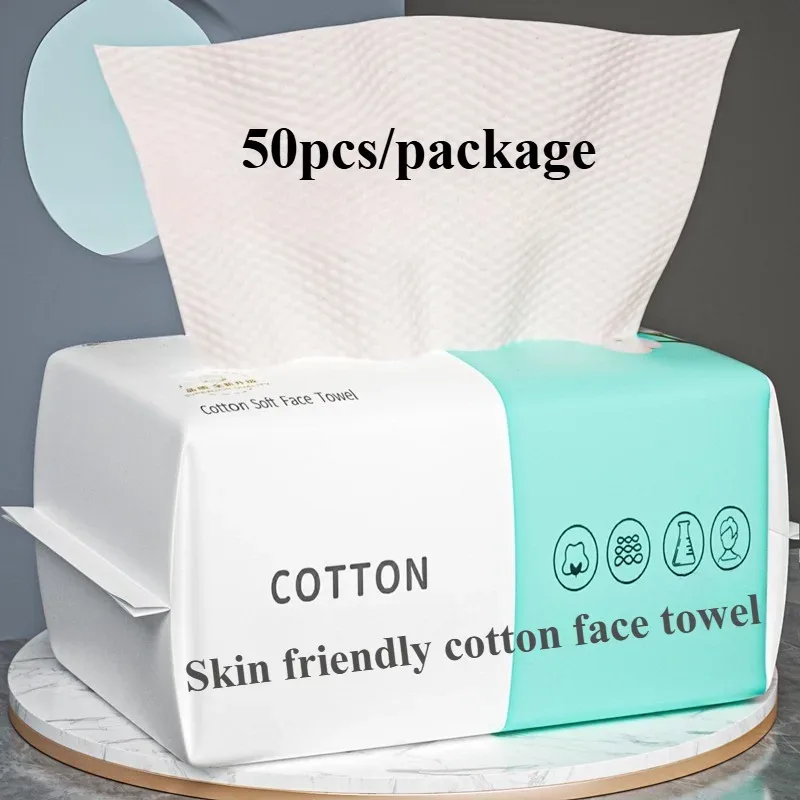 Wiederverwendbares, verdicktes Gesichtstuch. Eine Packung mit 50/100 Stück pro Packung. Reisereiniger, Nass- und Trocken-Make-up-Entferner, Werkzeug aus weichem Baumwollstoff — image 6