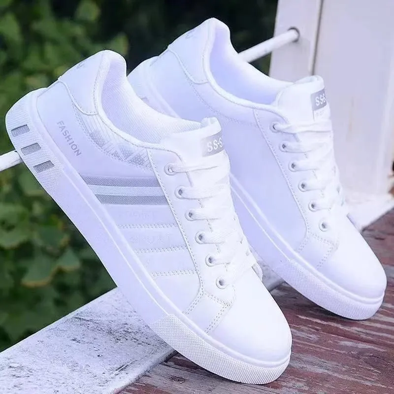 Low-Top-Skateboard-Sneaker für Herren – atmungsaktives Synthetik-Obermaterial, strapazierfähige PVC-Sohle, rundes Zehendesign, geeignet für Freizeit- und formelle Kleidung, Skateboard-Schuhe, Freizeitschuhe, stilvolles Schnür-Design, ausgestattet mit bequemen Stoff-Einlegesohlen. — image 4