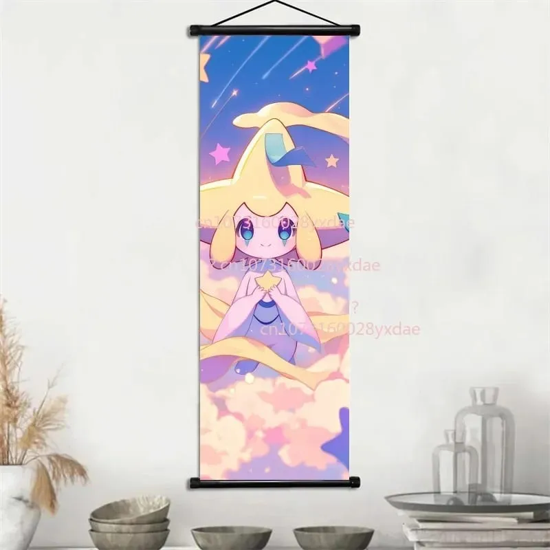 Klasyczny drukowany plakat Pokemon kreskówka ścienna grafika Gengar Squirtle Bulbasaur Pikachu wisząca zwój dekoracja pokoju rodzinnego — image 10