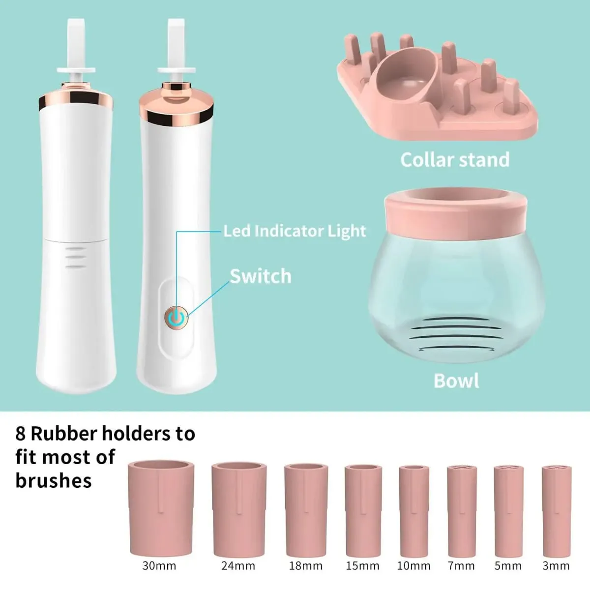 Professional 1PC Black/pink Electric Makeup Brush Cleaner Fast Washing Drying Make up Brushes Cleaning Makeup Brush Tools — image 3