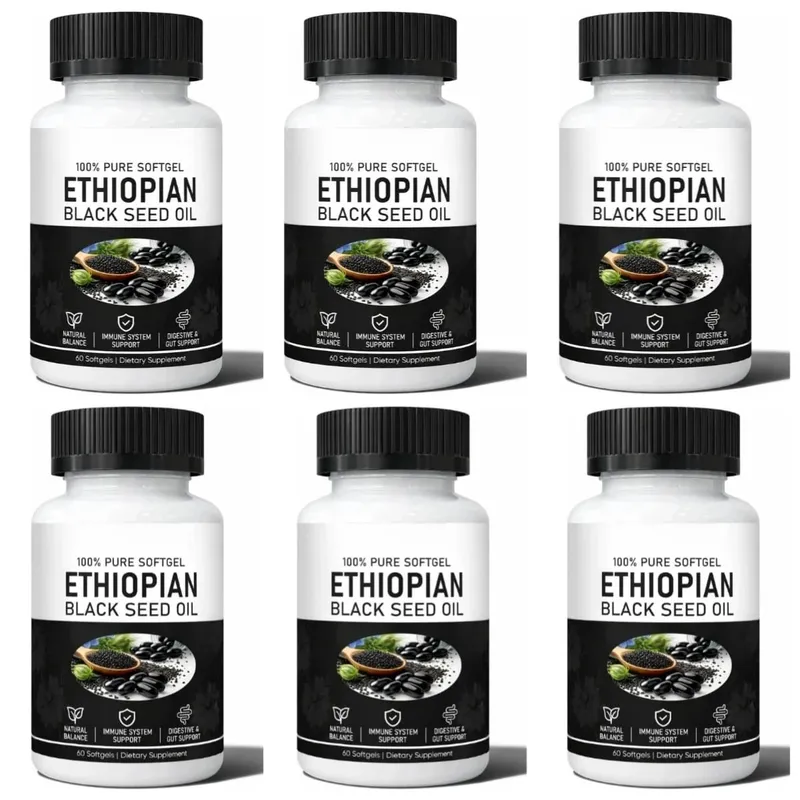 Ethiopische zwarte zaadolie Biologisch koudgeperst immuunsysteemondersteuningssupplement 60 softgels voor gewrichtsgezondheid en antioxidantbescherming