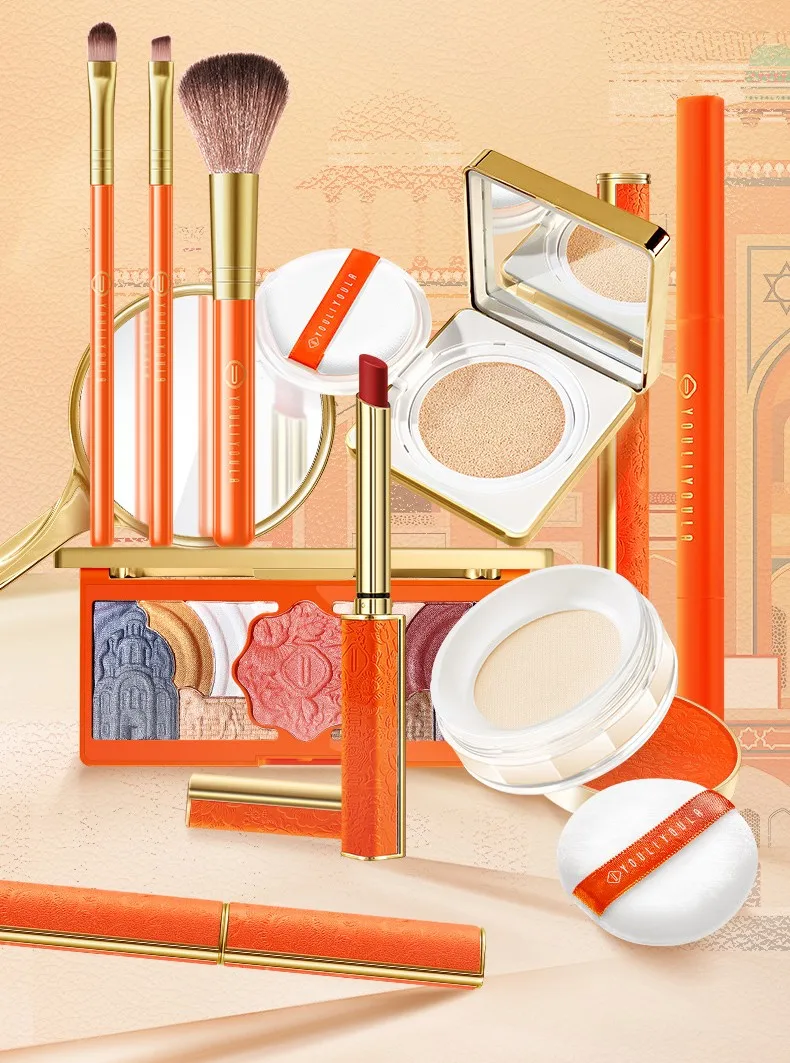Coffret de maquillage de noël, coffret cadeau BB crème, rouge à lèvres, Eyeliner, fard à paupières, crayon à sourcils, beauté, cosmétiques, cadeau de vacances