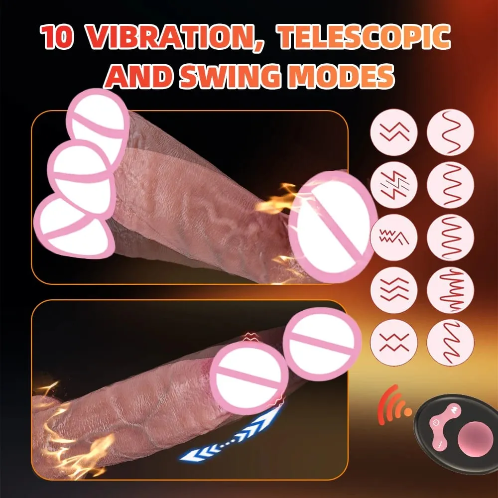 Huge Big Soft Vibrator Heating Realistic Dildo for Woman Men Wireless Telescopic Dick Masturbator Penis G Spot Vagina Anal — image 2