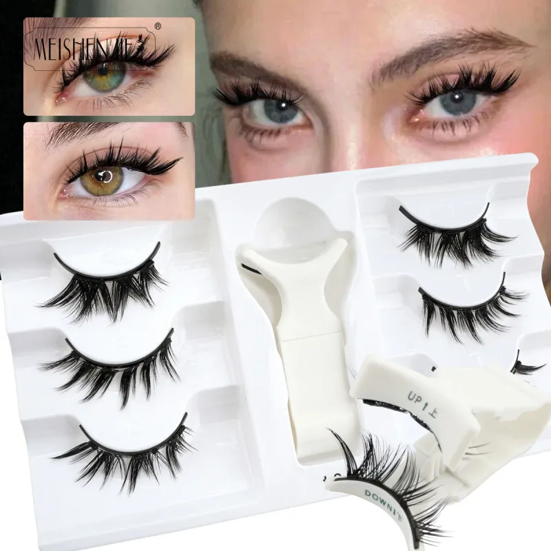 1/3 คู่ Magnetic Eye Lashes ขนตาทำด้วยมือ Soft Reusable Magnetic Lashes ดูธรรมชาติ 3D False Lashes แต่งหน้าแหนบชุด — image 24