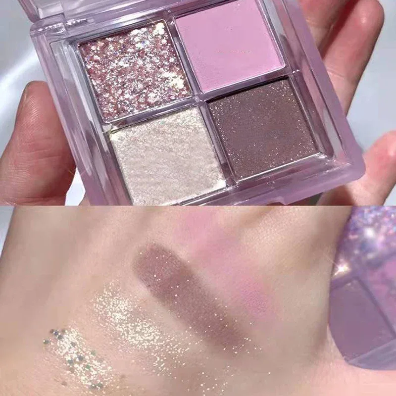 3/4 Colors Milk-Tea Eyeshadow Palette Professional Highlight Shimmer Brightening Long Lasting Eye Shadow Eye Makeup Eye Cosmetic — image 7