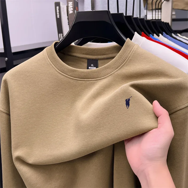 2026 Men's Crewneck Casual Long-sleeve Printed Leisure T-shirt Solid-color Multi-functional Leisure T-shirt — image 8