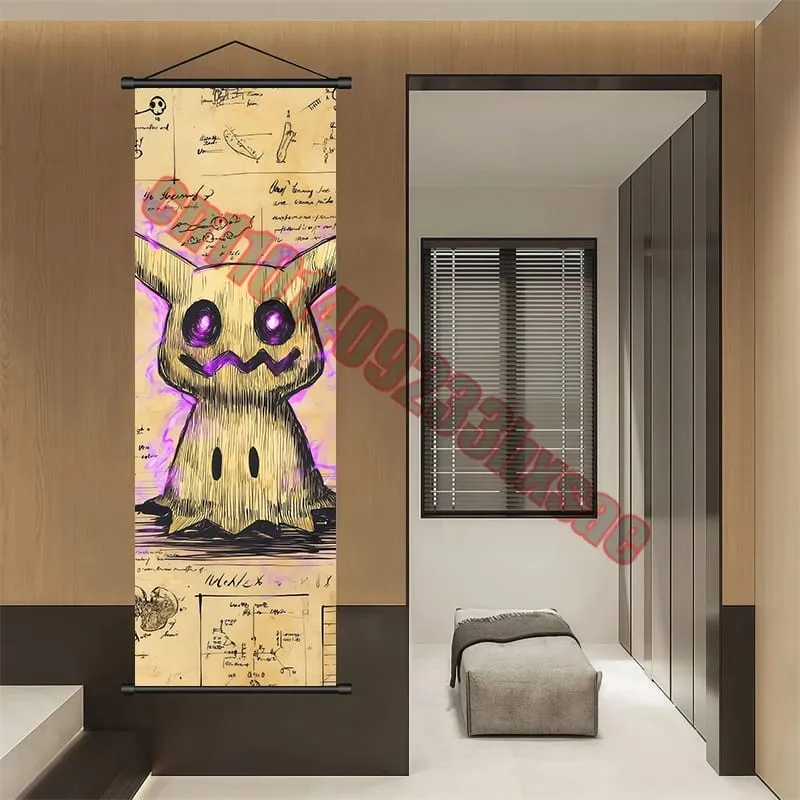 Poster Pokemon Cetakan Anime Dinding Karya Seni Gengar Gambar Lukisan Charizard Kanvas Skrol Gantung Pikachu Hiasan Bilik Rumah — image 24