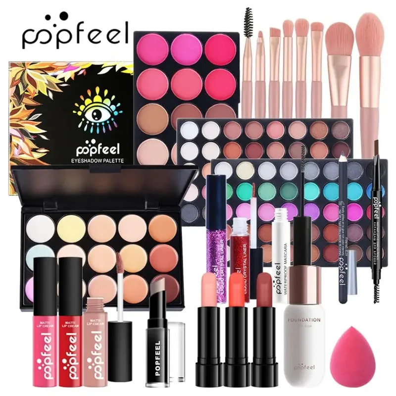 Kit de maquillaje todo en uno, 3 opciones de juego, conjunto de cosméticos faciales completos, regalo para principiantes para mujeres — image 3
