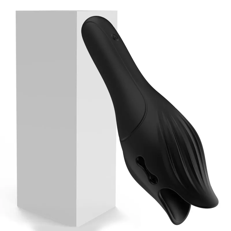 ลิ้นสั่นที่มีประสิทธิภาพเลียVibratorชายGlanนวดDelay Stamina Trainer Oral Sex Climax Masturbation Sexของเล่นสำหรับชาย