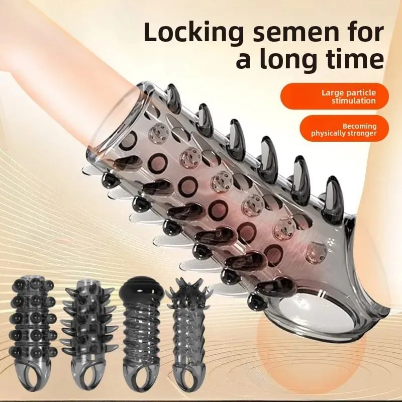 4 tip Penis Büyütme Kollu Penis Extender Ereksiyon Horoz Halka Gecikme Boşalma Erkekler için Seks Oyuncakları Yetişkin Seks Oyunu — image 2
