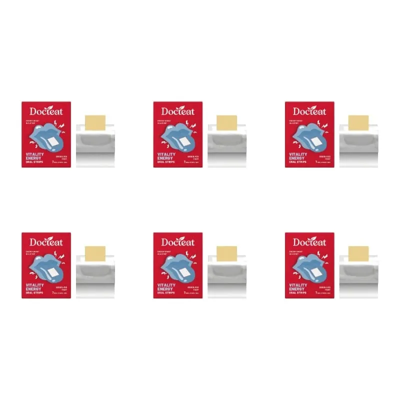 Docteat Vitality Energy Oral Strips, die im Mund schmelzen, lösen sich schnell auf, L-Theanin, kein Wasser erforderlich, bleiben wach, unterstützen 7 Strips — image 9