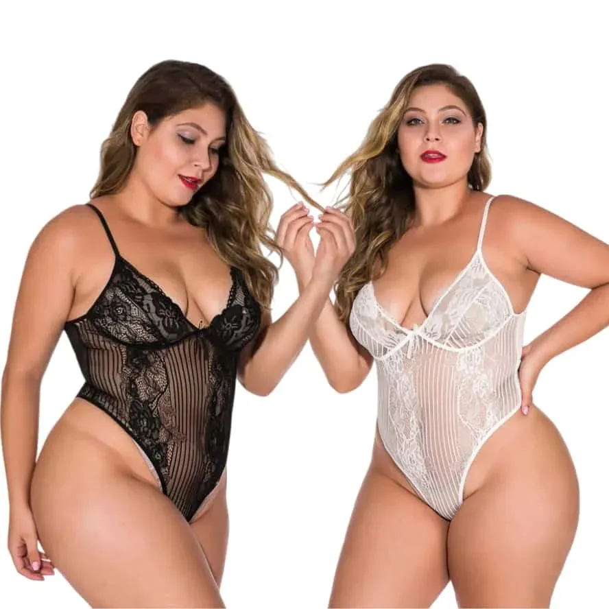 Dantel Kolsuz Kapalı Omuz Kaşkorse Siyah Bodysuits Askı Bodyson Vücut Gömlek Takım Elbise Seksi Kadınlar için Lingerie Tops Artı Boyutu XXL — image 2