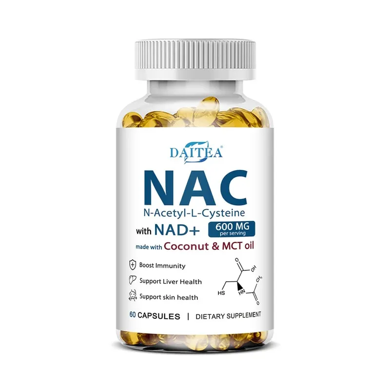 مكمل N-Acetyl Cysteine NAC مع NAD+ دعم مضاد للأكسدة يدعم صحة الكبد وصحة البشرة وخالي من الغلوتين 120 كبسولة — image 8