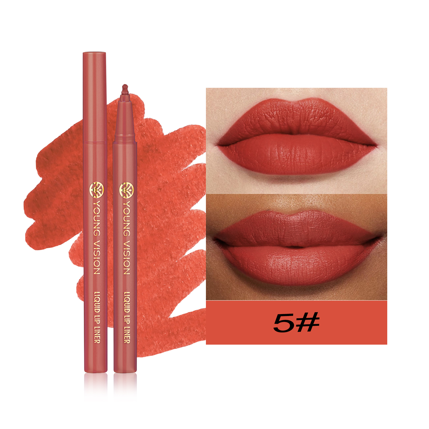 12 color matte liquid lipliner sponge gourd head fog surface bare color waterproof lip glaze red pen — image 11