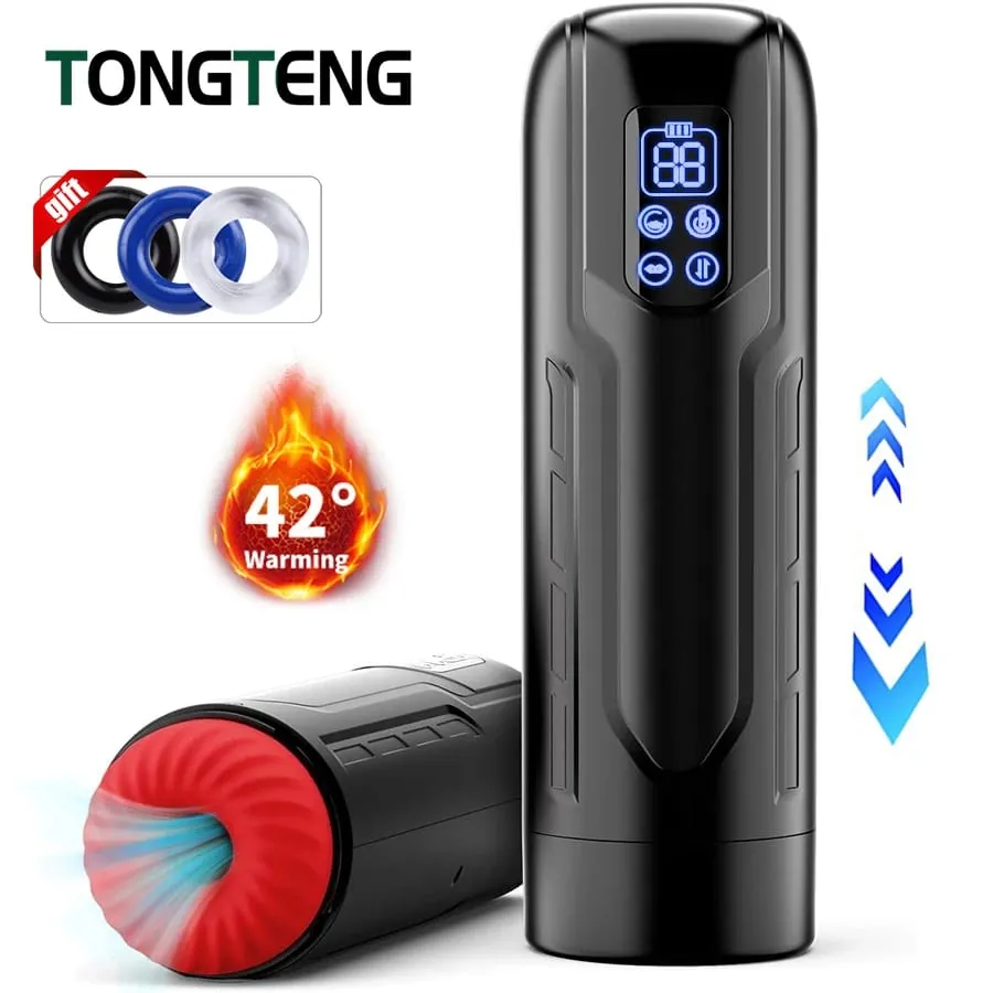 Copo masturbador masculino automático com modos de aquecimento de impulso de sucção Stroker Blowiob Máquina Display LCD Brinquedo sexual adulto para homens — image 3