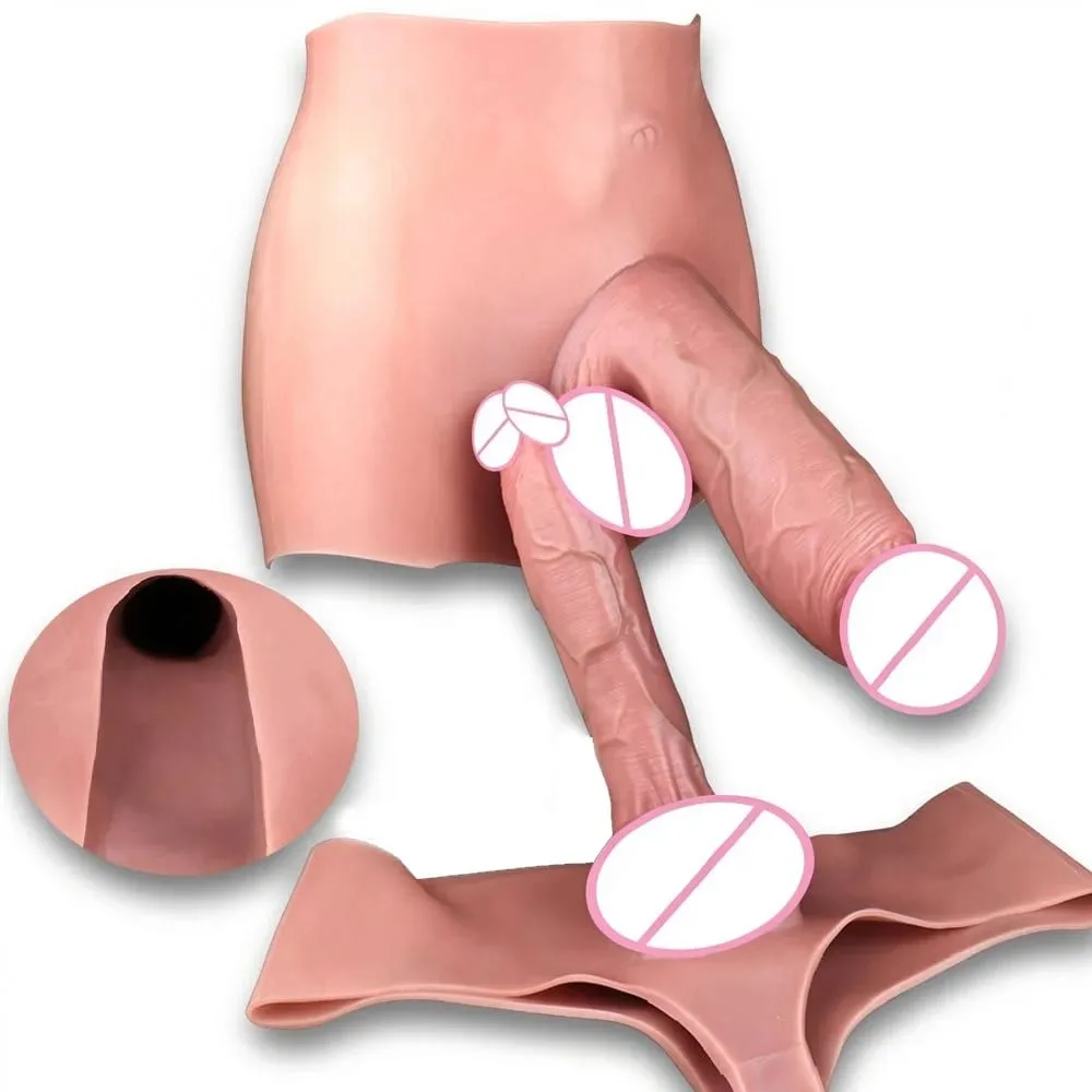 Duże, puste spodnie silikonowe typu Dildo Premium, nadające się do noszenia, hiperrealistyczne, wkładane nakładki na penisa, intymne zabawki do noszenia dla dorosłych — image 1