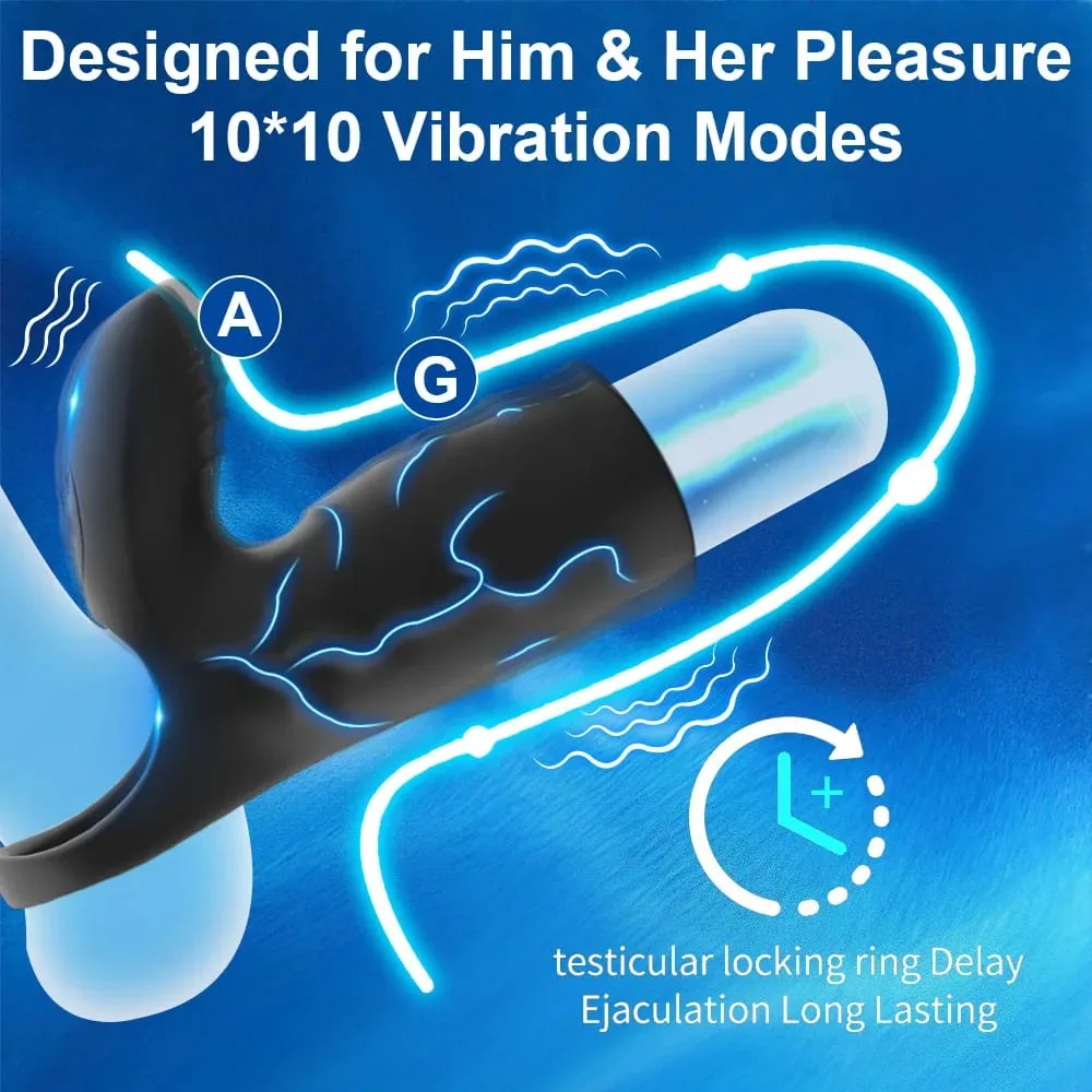 Titreşimli Penis Kollu 10 Modları Horoz Halka G Noktası Teşvik Vibratör Erkekler için Seks Oyuncakları Penis Gecikme Boşalma Ereksiyon Eğitmen 18 — image 3