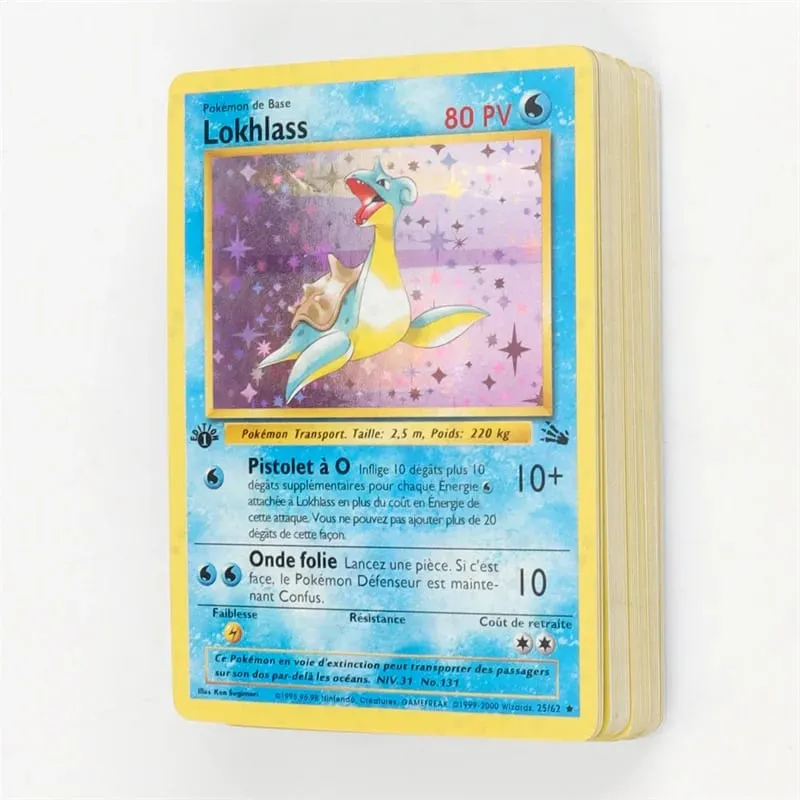 Franse versie 1996 jaar 1e editie Pokémon-kaart Charizard Pikachu Mewtwo Blastoise Verzamelkaart speelgoed 151 stuks in doos
