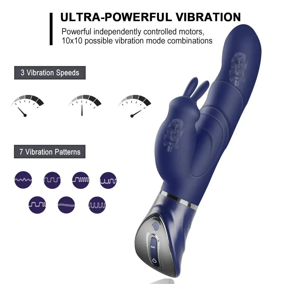 Women Dildo Rabbit Vibrator Powerful Vibration Clit G-spot Vaginal Nipple Stimulator Massager Female Orgasm Masturbator Sex Toys — image 5