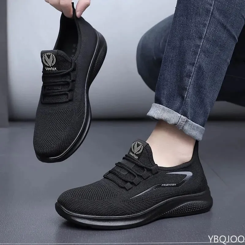 Men's Trendy Flat Bottom shoes Mesh Non Slip Lace Up Casual comfortable Shoes Lightweight Fashion Running Men sneakers — image 3