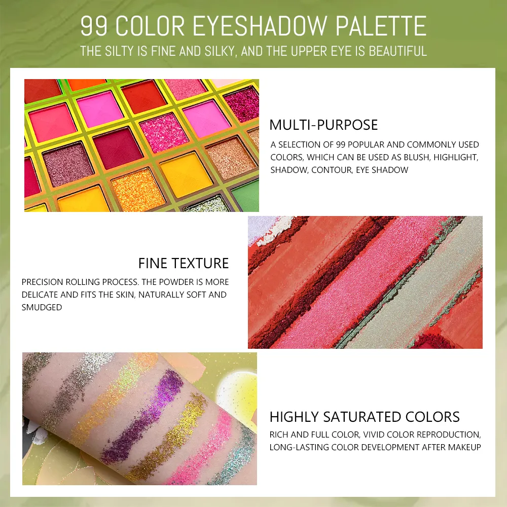 99 Color Rainbow Eye Makeup Plate Professional Matte Flash Plate Durable Eye Shadow Plate Κατάλληλο για δώρα σε γυναίκες καλλυντικά — image 6
