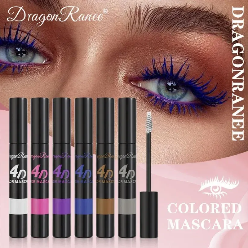 Gekleurde Mascara Make-up 4D Zijdeachtige Natuurlijke Lange Wimpers Mascara Waterproof Langdurige Uitbreiding Dikke Blijvende Curling Mascara — image 4