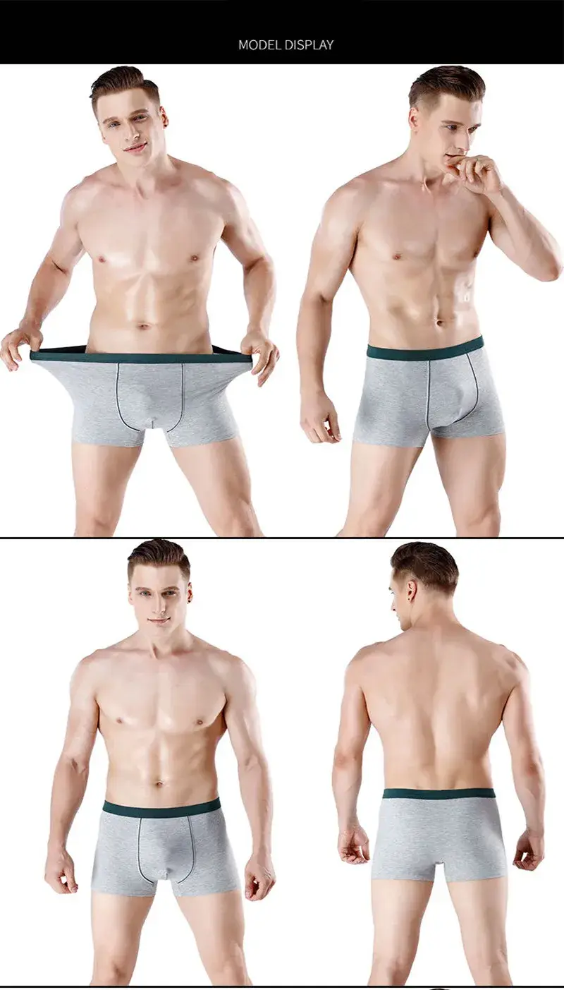 6pcs/Lot Large Size Seamless Underwear Men Solid Cotton Boxer Shorts Men's Panties Breathable Boxers Mens Pack Underpants Man — image 4