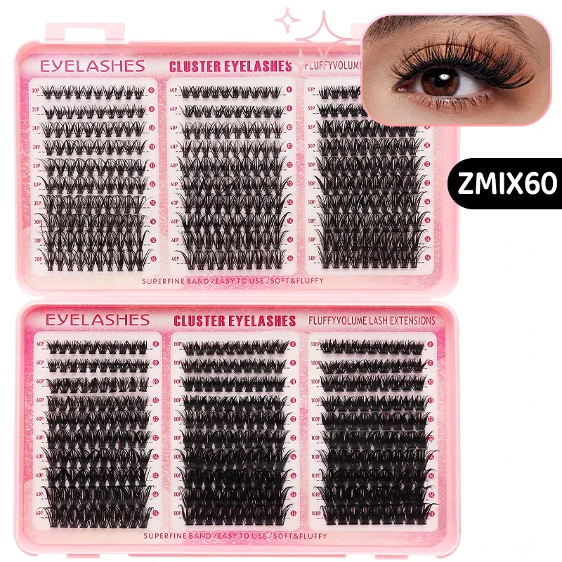 DIY Manga Spiky Cluster Lash Extensions Přirozený mega objem Individuální předřezané segmentované řasy pro domácí líčení očí — image 9