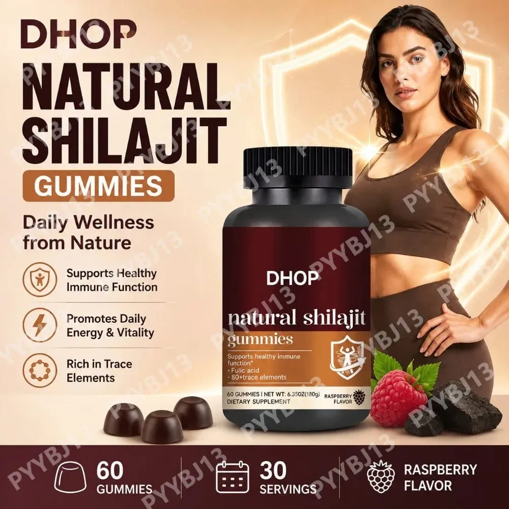 Shilajit Gummies 60 Gummies อาหารเสริมแร่ธาตุหิมาลัยพร้อมกรดฟุลวิคฮิวมิกสังกะสีซีลีเนียมแมกนีเซียมสำหรับพลังงานภูมิคุ้มกัน — image 2