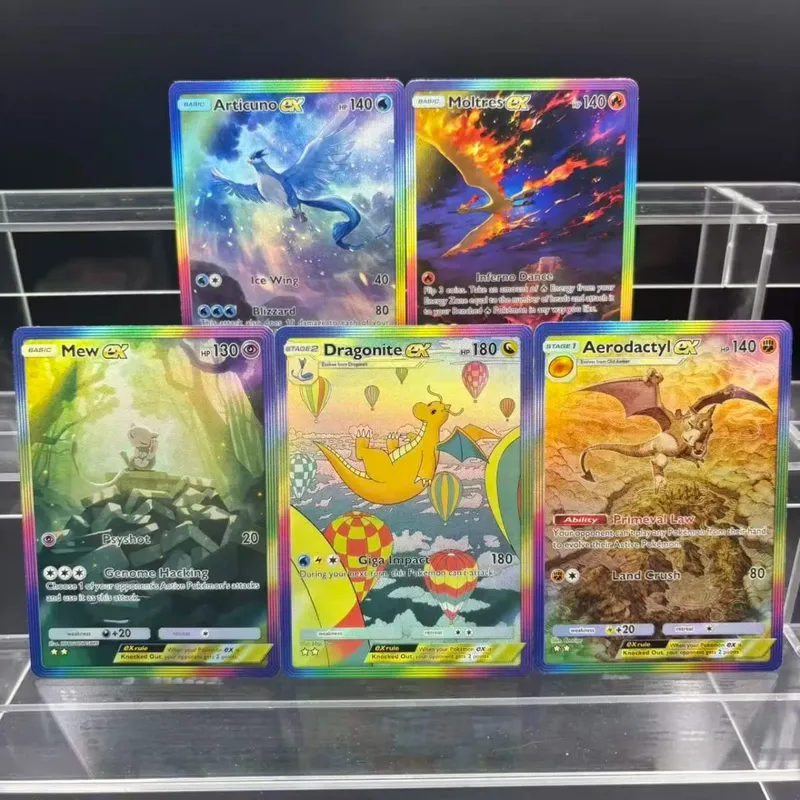 5ks DIY POCKET Collection Cards Mewtwo Leafeon ex Self Made Single Card Klasická hra Anime Card Gift Toy — image 3