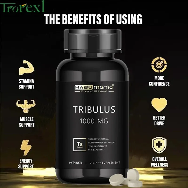 High Purity Tribulus Terrestris Pills Male Enhancing Supplement Boosts Energy Stamina & Fast Acting 60 tablets