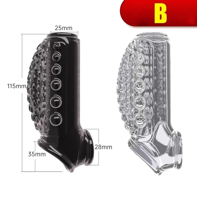 Reusable อวัยวะเพศชายขยาย Cock แหวน DELAY Ejaculation อวัยวะเพศชายถุงยางอนามัย Dick แขนซิลิโคน Glans ฝาครอบขยายเพศของเล่นสำหรับผู้ชาย — image 6