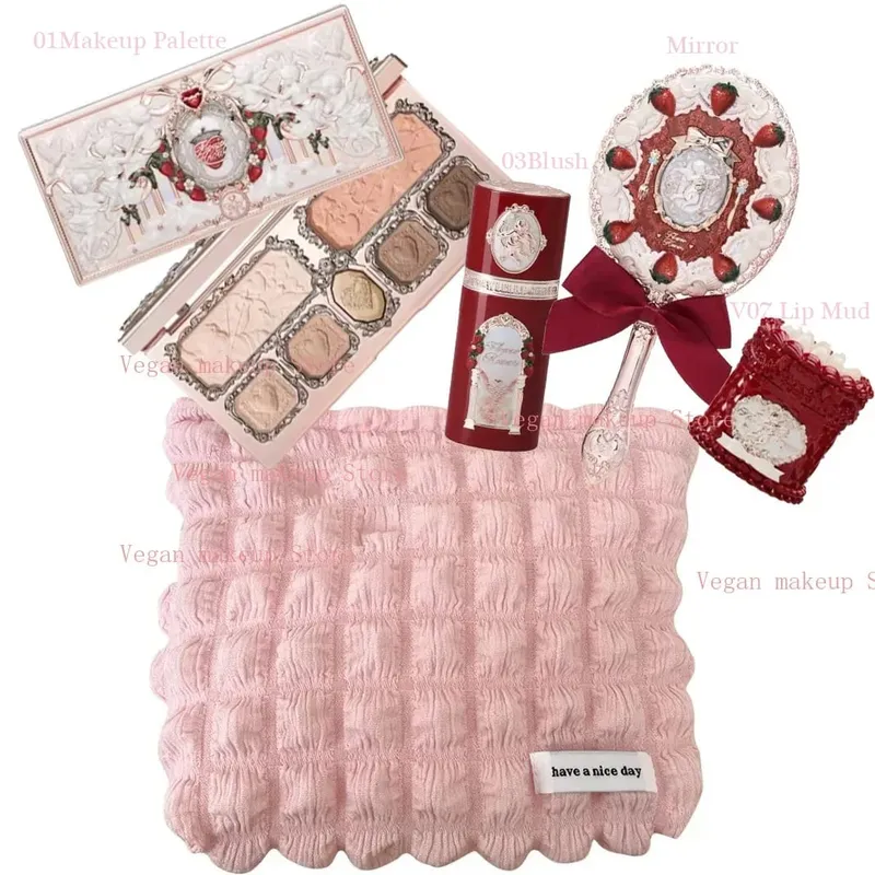 Flower Knows Strawberry Cupid Collection Make-up-Set, komplette professionelle Gesichtspalette, Rouge, Lidschatten, Lippencreme, feste Parfüm-Sets — image 9