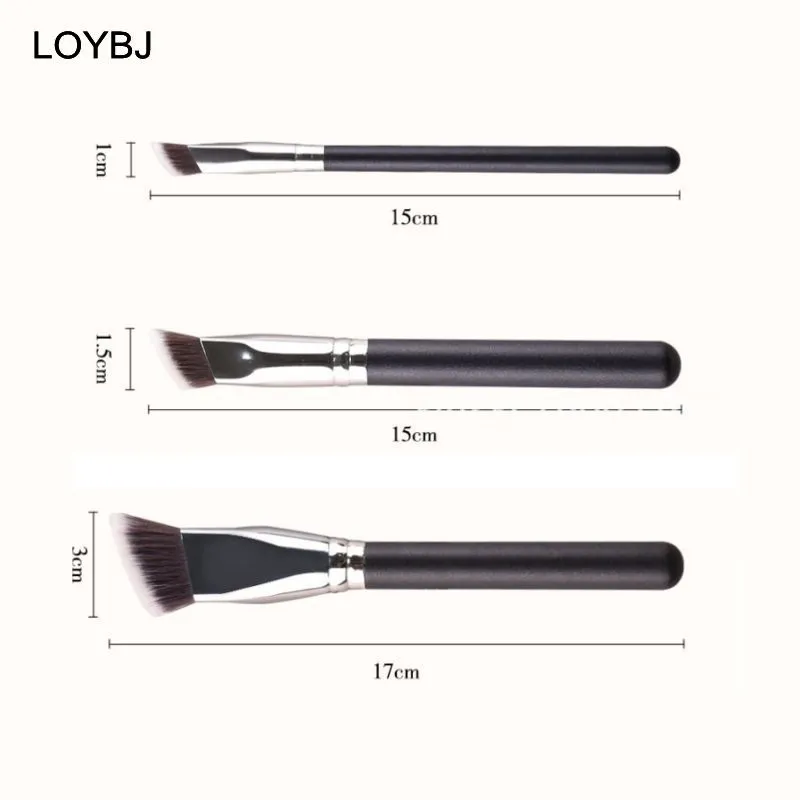 3pcs Angled Foundation Makeup Brush Set Propesyonal na Makeup Brushes para sa Liquid Foundation Cream BB Concealer Women Beauty Tools — image 5