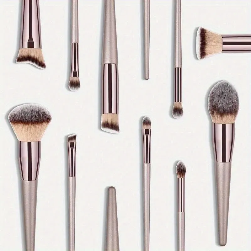 10 ชิ้นทองแชมเปญแปรงแต่งหน้าชุด Foundation Loose Powder Blush คอนซีลเลอร์อายแชโดว์ Professional Set — image 2