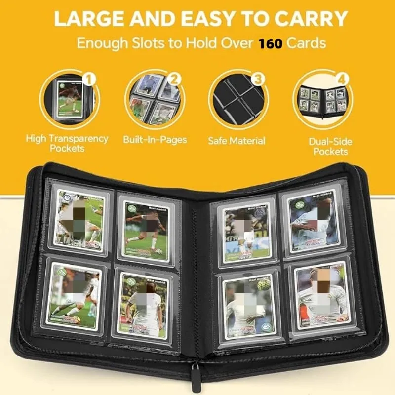Classeur de cartes TopLoader à 4 pochettes (160 cartes) – Noir/stockage de qualité industrielle pour les cartes TCG et de sport. Le rêve du collectionneur — image 6