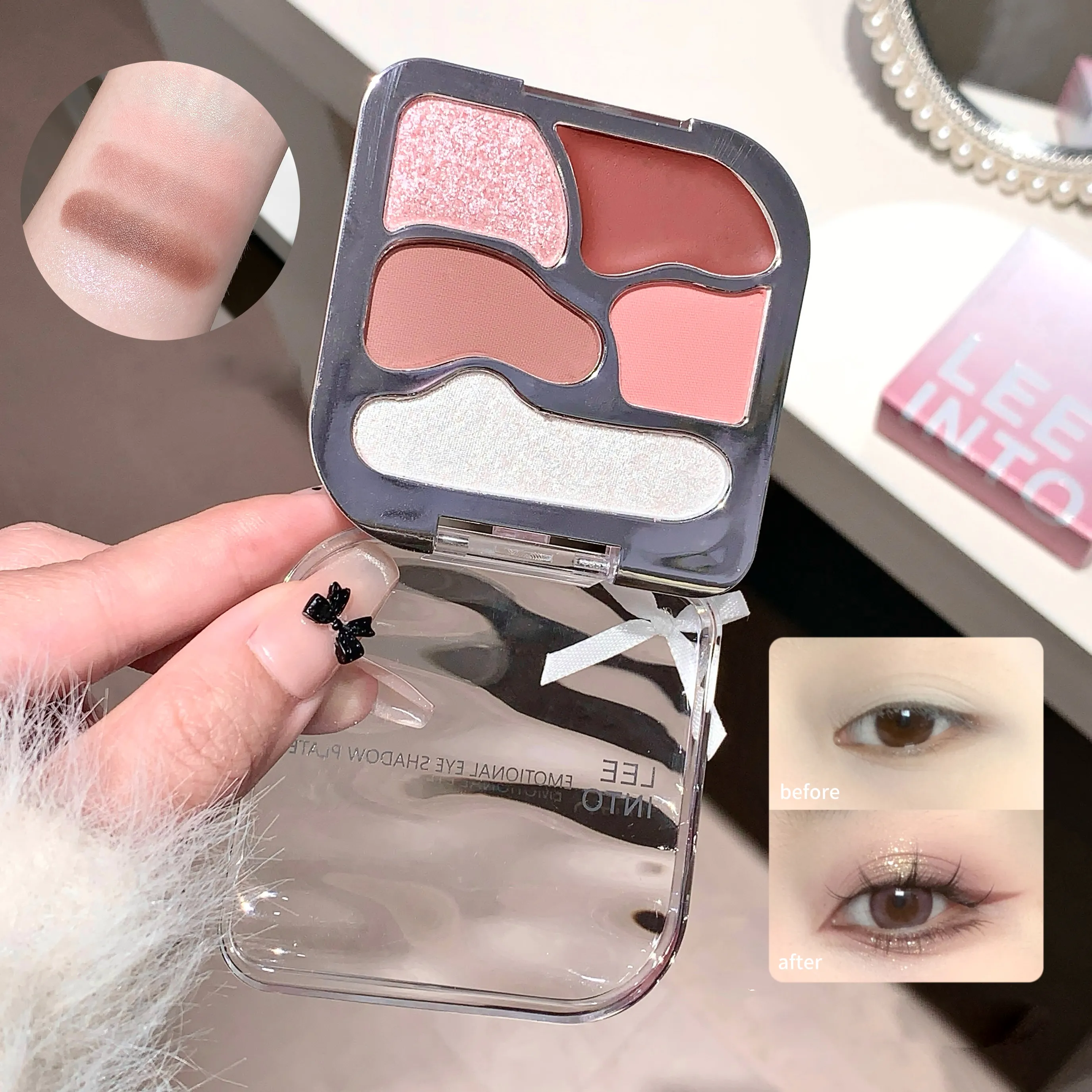 Пятицветная комплексная палитра теней для век Matte Highlight, контурирующая и развивающая цвет универсальная палитра — image 3