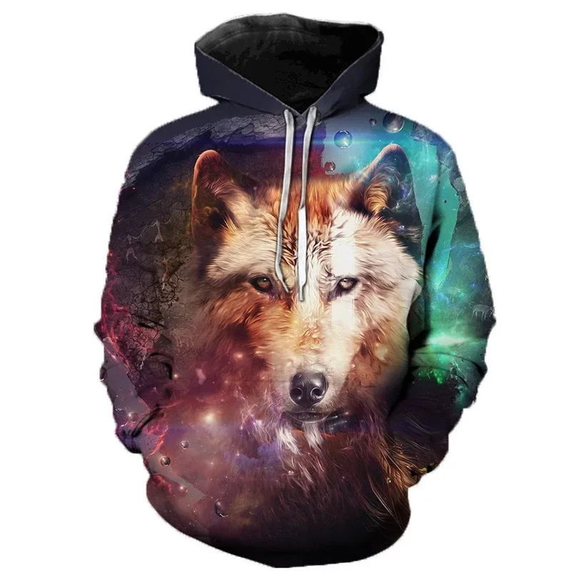 Mikiny 3D Wolf Pánské mikiny s kapucí Zvířecí potisk Teplákové soupravy Pánské/dámské Bundy Funny Hoody DropShipping — image 4
