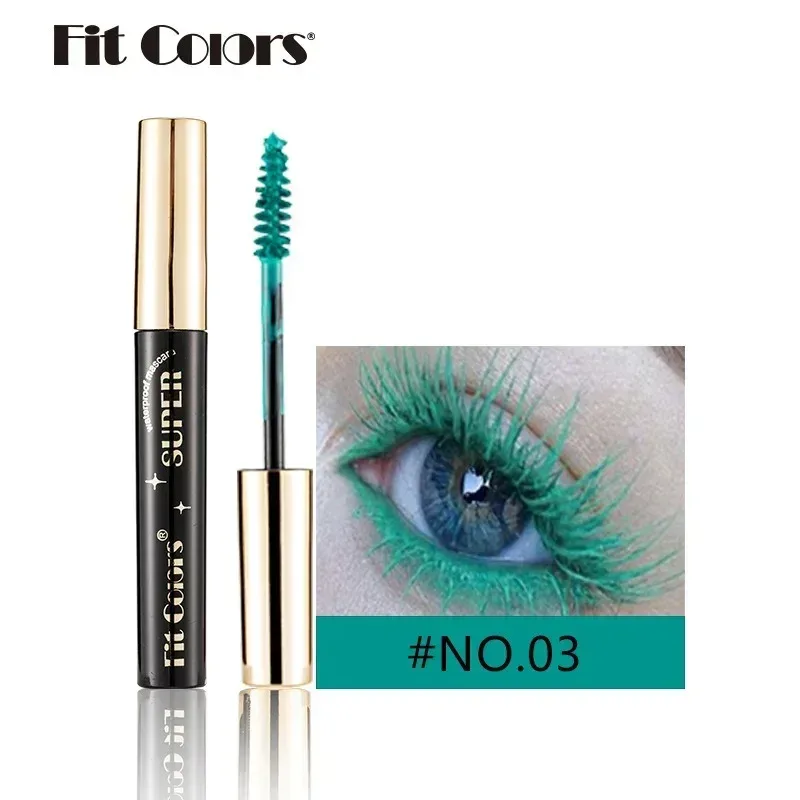 Gekleurde Mascara Make-up 4D Zijdeachtige Natuurlijke Lange Wimpers Mascara Waterproof Langdurige Uitbreiding Dikke Blijvende Curling Mascara