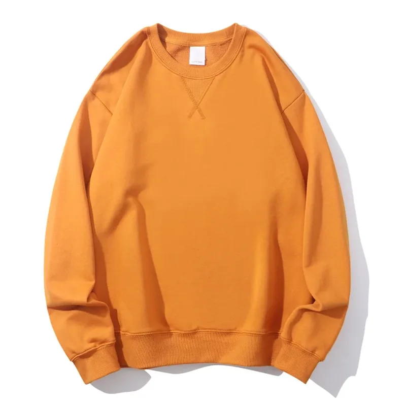 380g apretado partido pesado triángulo invertido suelto versátil sólido algodón Vintage otoño invierno manga larga suéter de cuello redondo — image 12