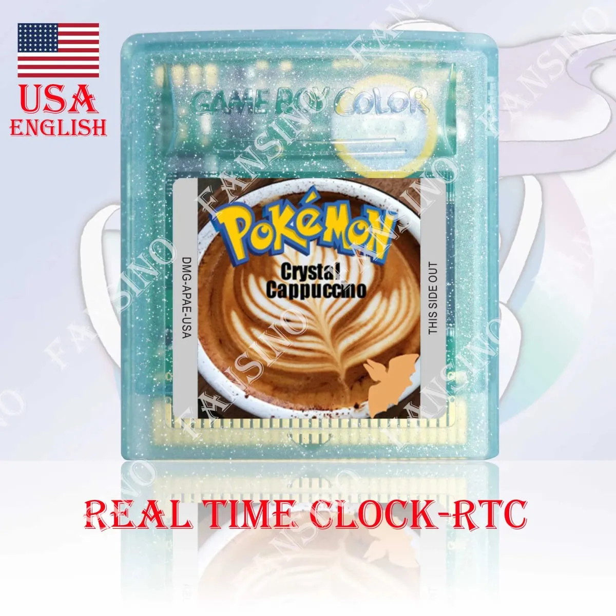 GBC horloge en temps réel Pokemon Crystal Cappuccino (v1.0) cartouche de jeu vidéo GBC de haute qualité avec batterie pour GBA/GBC — image 2