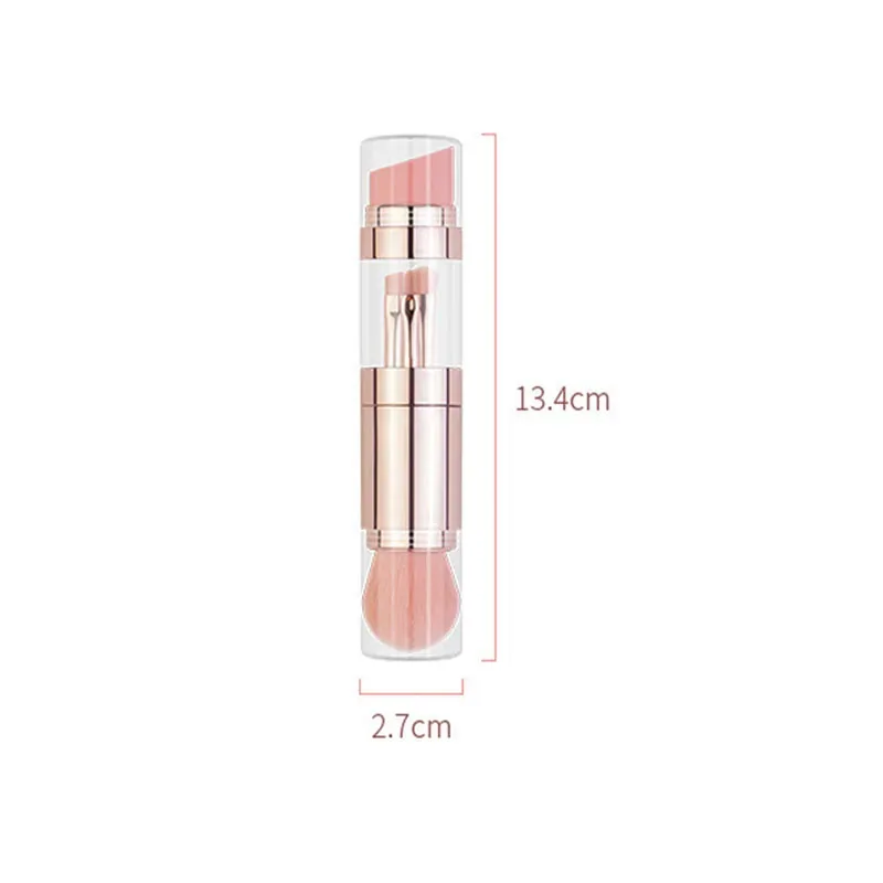 5 In 1 Portable Retractable Makeup Brushes For Foundation Eyebrow Lip Eyeshadow Loose Powder Cosmetic Set Makeup Brush Tools — image 4