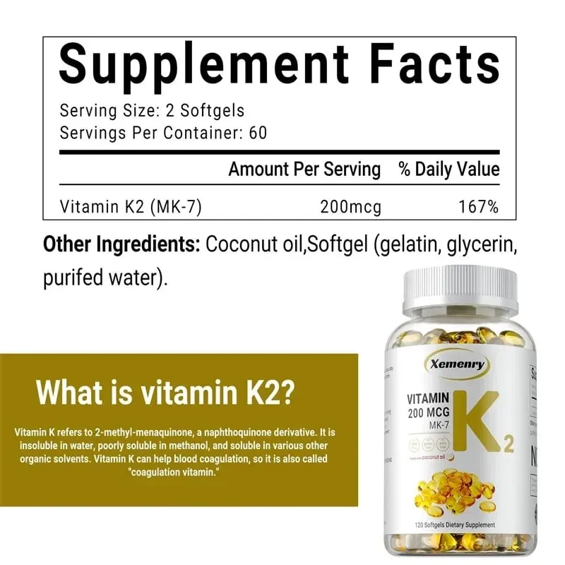 Vitamin K2 MK-7 Supplement - Supports Bone Density Teeth Skin Heart Health and Immunity — image 3