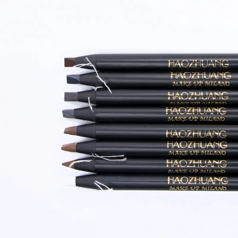 Pull Eyebrow Pencil Black Makeup High Quality Wild Line Eyebrow Pencil Hard Core Flat Head Pen White Waterproof — image 7
