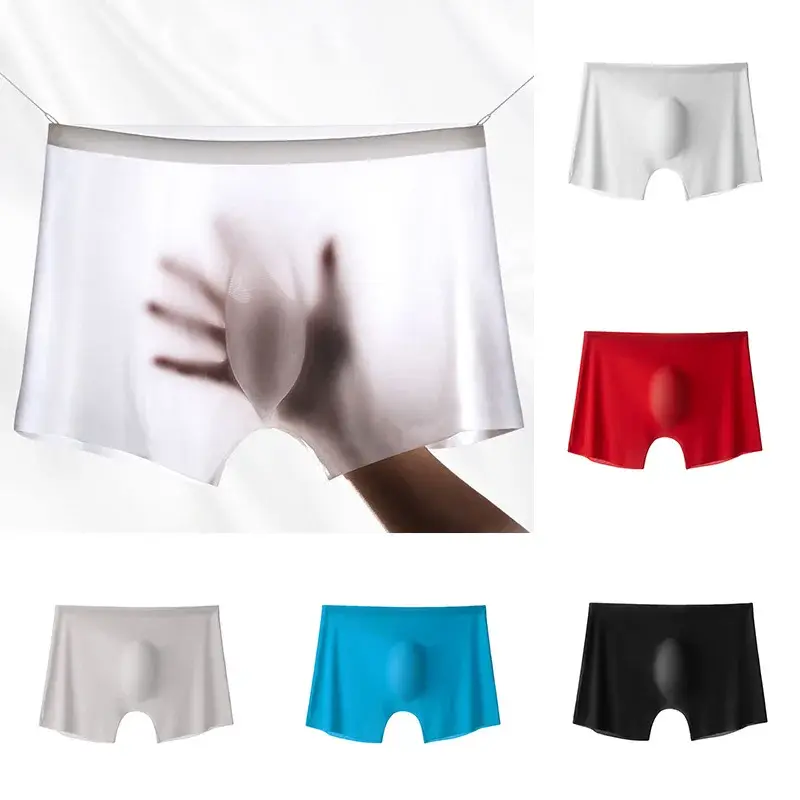 Seluar Dalam Lelaki Seluar Dalam Sutera Ais Lancar Lembut Boxershorts Musim Panas Seluar Dalam Ultra Nipis Elastik Seluar Dalam Lutsinar Seluar Boxer Lelaki — image 3