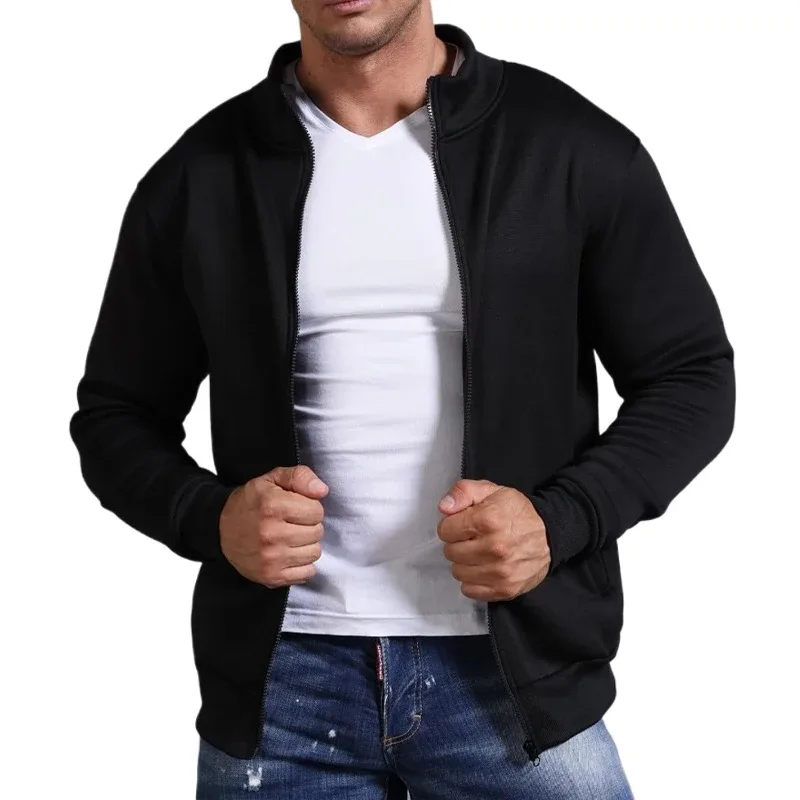 Nowa męska bluza dresowa bluza z kapturem bluza męska bez kaptura z kurtką zapinaną na zamek Outdoor Sport lekka odzież uliczna M-3XL