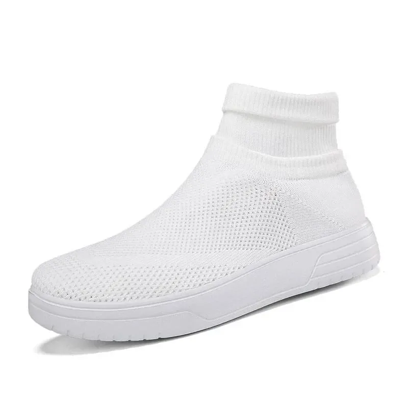 Chaussettes chaussures pour hommes printemps 2026 nouveau Couple chaussettes respirant maille haut chaussures décontractées pour hommes un pied semelle épaisse baskets hommes — image 12