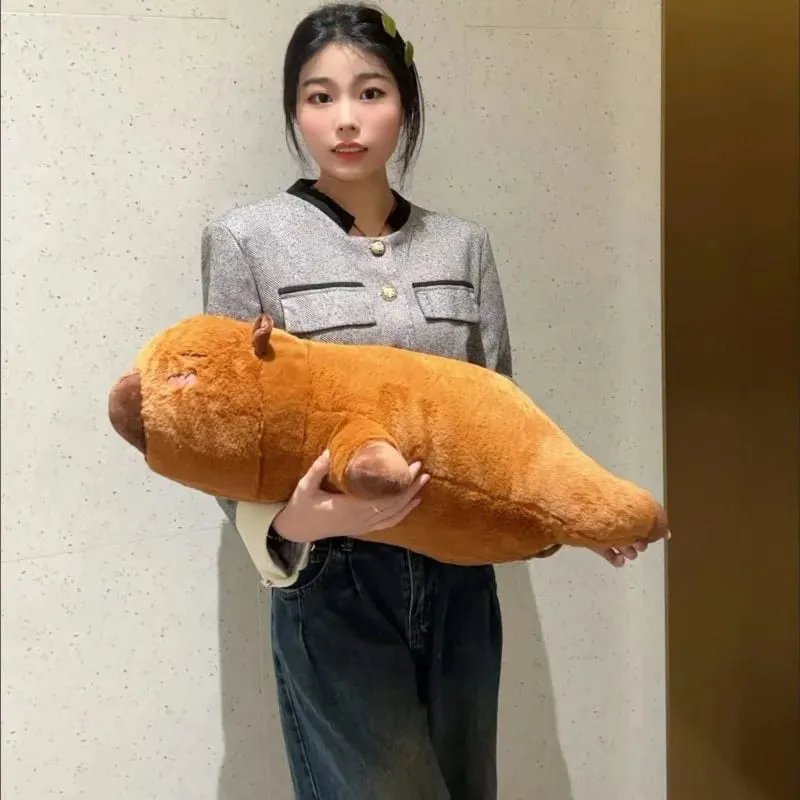 Kawaii Capybara Long Sleep Pillow Stuffed Capibara Plushie Cute Fluffy Doll Soft Sofa Cushion Nap Sleeping Toys for Home Bed — image 4