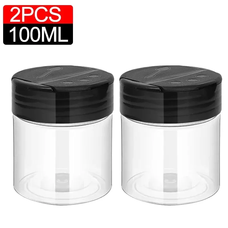 10/1PCS Clear Spices Bottle Salt Pepper Shakers Plastic Barbecue Seasoning Jars Condiment Box Home Kitchen Powder Storage Can — image 9