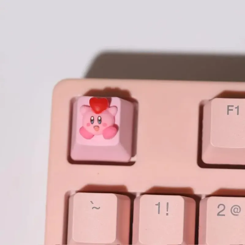 Kirby Keycaps แป้นพิมพ์สำหรับ Mechanical น่ารักหมวกชุดปุ่มส่วนบุคคล Keycaps DIY หมวกอะนิเมะการ์ตูนสีชมพู 3D Keycaps — image 11